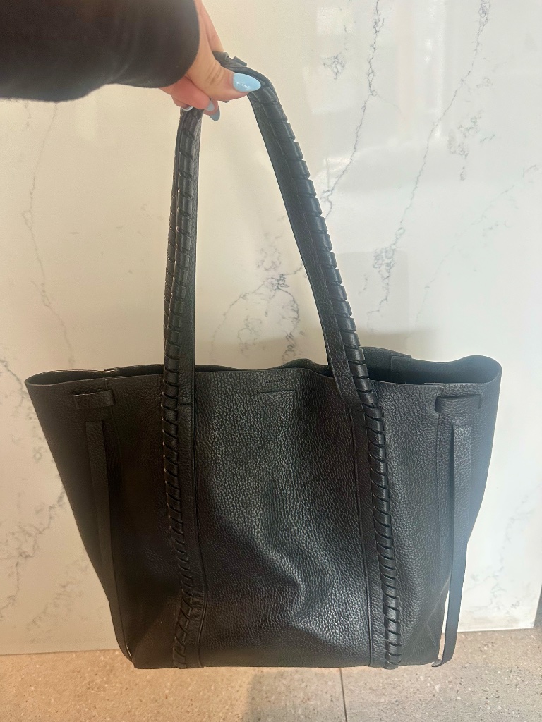 All Saints Black Leather Tote